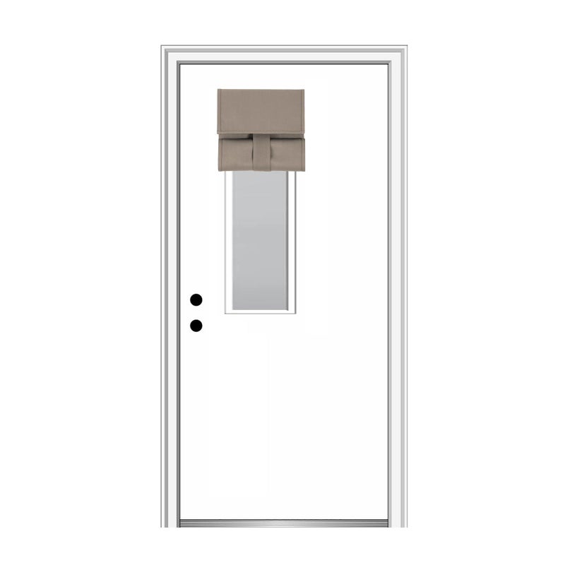YSYY 100% Blackout French Door Curtains, Wrinkle Free, Room Darkening, Blocks Light and Heat Through Glass. Drill-Free, Easy Installed Door Window Curtains. (Mocha,1 Panel, 10""x 32"") - Image 1